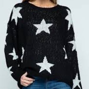 Black and white star sweater size S